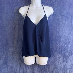 Timing Navy Blue Deep V-neck, Halter, Tank top, Blouse size small